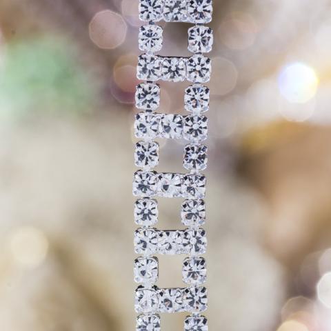 close up bra straps in silver