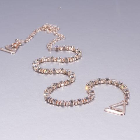 24 K gold plated rose gold bra straps with crystals