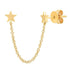 2 stars drop earrings gold