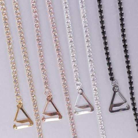 bra straps in silver, rose gold, gold and black