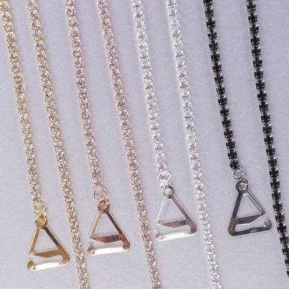 bra straps in silver, rose gold, gold and black